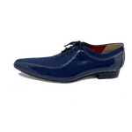 Sapato Masculino Italiano em Couro Social Executivo Azul Paiffer Bico Fino Ref: 375 Azul Azul