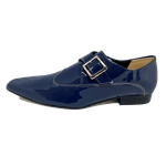 Sapato Masculino Italiano em Couro Social Executivo Azul Originals Bico Fino Ref: 409 Azul
