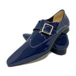 Sapato Masculino Italiano em Couro Social Executivo Azul Originals Bico Fino Ref: 409 Azul