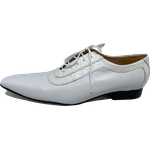 Sapato Masculino Italiano em Couro Social Executivo Branco Export Bico Fino Ref: 411 Branco