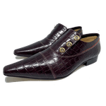 Sapato Masculino Italiano em Couro Social Executivo Jazz Palace Bico Fino Ref: 413 Bordô