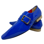 Sapato Masculino Italiano em Couro Social Executivo Azul 568