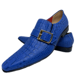 Sapato Masculino Italiano em Couro Social Executivo Azul 586