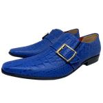 Sapato Masculino Italiano em Couro Social Executivo Azul 586
