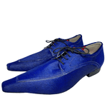 Sapato Masculino Italiano em Couro Social Executivo Azul Apogeu Bico Fino Ref: 610