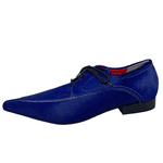 Sapato Masculino Italiano em Couro Social Executivo Azul Apogeu Bico Fino Ref: 610
