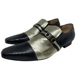 Sapato Masculino Italiano em Couro Social Executivo Dourado - Ref: 615