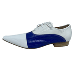 Sapato Masculino Italiano em Couro Social Executivo Azul Apogeu Bico Fino Ref: 619
