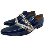 Sapato Masculino Italiano em Couro Social Executivo Azul 628