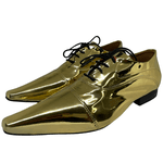 Sapato Masculino Italiano em Couro Social Executivo Dourado - Ref: 635