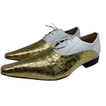 Sapato Masculino Italiano em Couro Social Executivo Dourado - Ref: 638