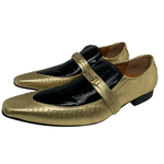 Sapato Masculino Italiano em Couro Social Executivo Dourado - Ref: 641