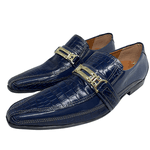 Sapato Masculino Italiano em Couro Social Executivo Azul 643