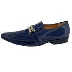 Sapato Masculino Italiano em Couro Social Executivo Azul 643