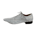 Sapato Masculino Italiano em Couro Social Executivo Branco Glitter - Ref: 668