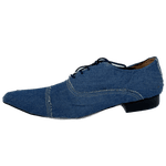 Sapato Masculino Italiano em Couro Social Executivo Azul - Ref: 699