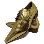 Sapato Masculino Italiano Em Couro Gold Star Ouro Craquelado Ref: D325