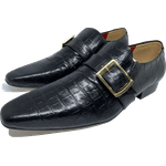 Sapato Masculino Italiano em Couro Social Executivo Preto Band Bico Fino Ref: 285 Preto