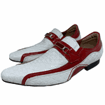 Sapato Masculino Em Couro Social Executivo Branco Estrelado By Red Ref: D626