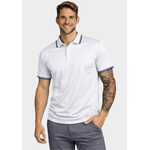Camiseta Polo Masculina - Branco/Azul