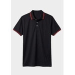Camiseta Polo Masculina - Preto Vermelho