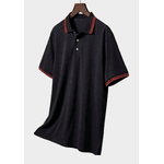 Camiseta Polo Masculina - Preto Vermelho