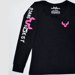 T-SHIRT MANGA LONGA D'JANGUS WEST PRETA BOI ROSA NEON