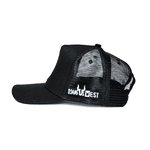 BONÉ D'JANGUS PRETO LOGO BRANCO SILK C/ TELA ABA CURVA