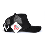 BONÉ D'JANGUS PRETO LOGO BRANCO SILK C/ TELA ABA CURVA