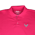 CAMISETA POLO MASCULINA D'JANGUS WEST PINK BORDADA BOI AZUL