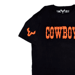 CAMISETA D'JANGUS WEST BASE PRETA COWBOY LARANJA NEON