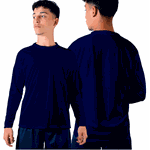 Camiseta Dryfit Manga Longa Básica Lisa Azul 