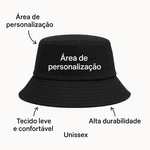 Bucket Chapéu Personalizado Logo, Nome Frase Arte Foto