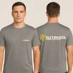 Camiseta Manga Curta de Uniforme para Eletricista 