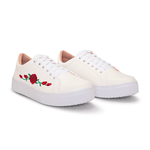 Tênis Siena Bordado Flor Dk Shoes Branco