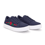 Tênis Siena Bordado Flor Dk Shoes Jeans Escuro