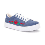 Tênis Siena Bordado Flor Dk Shoes Jeans Claro