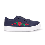 Tênis Siena Bordado Flor Dk Shoes Jeans Escuro