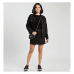 SlipOn Feminino Matelasse Ziper Lateral DK Shoes Preto