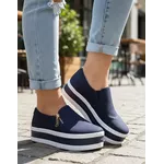 Tênis Feminino Slip On Zíper Sola Alta DK Preto
