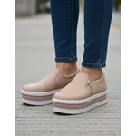 Tênis Feminino Slip On Zíper Sola Alta DK Rosê