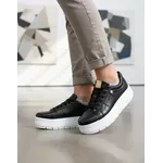 Tênis Casual Flat Amarrar Glitter DK Shoes Preto