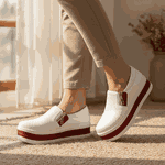 Tênis Slip on Zíper Costura Frontal Sola alta Dk Shoes Vermelho