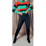Calça Feminina Montaria Com Detalhe em Cirre - Preta - Cod 245