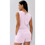 Baby doll com malha suede canelada liso