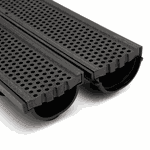 GRELHA FURADINHA E SUPORTE COLETOR PRETO 10 CM