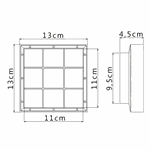 RALO INVISIVEL QUADRADO 11X11 PRETO