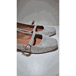 Sapatilha Boneca Prata Brilhante