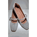 Sapatilha Boneca Prata Brilhante