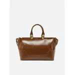 Bolsa Arezzo Tote Marrom Couro Natural Grande Metais